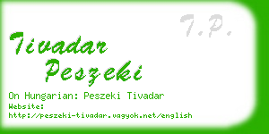 tivadar peszeki business card